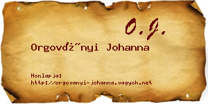Orgoványi Johanna névjegykártya